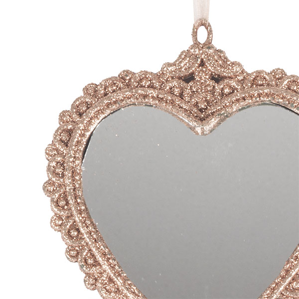 Copper Heart Shaped Mirror Hanging Decoration