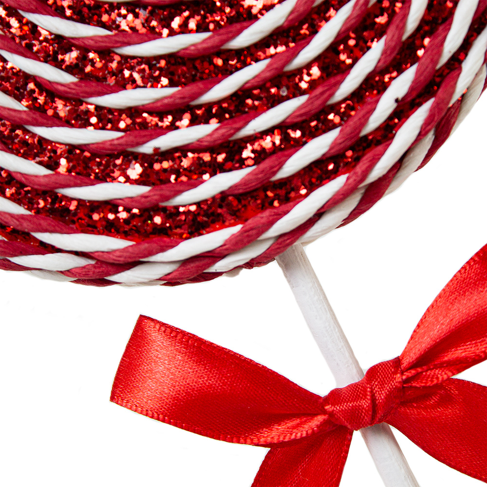 Red & White Candy Striped Hanging Decoration - 36cm Lollipop