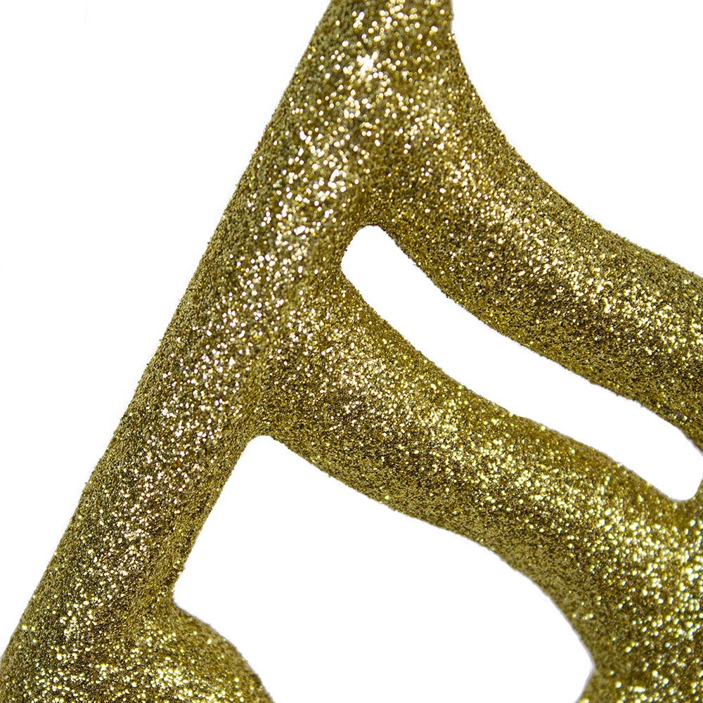 Gold Glitter Quaver Musical Note Hanging Decoration - 15cm