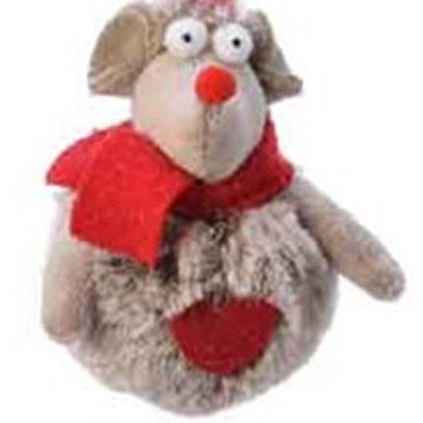 Plush Mouse Character Hanging Decoration Wth Heart - 9cm