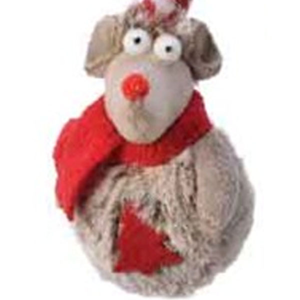 Plush Mouse Character Hanging Decoration With Christmas Tree - 9cm