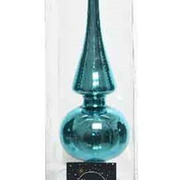 Christmas Tree Toppers - Turquoise Glass Tree Topper - 26cm x 6cm