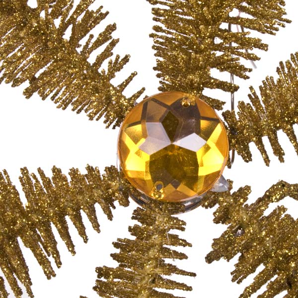 Gold Glittered Star Burst Design Tree Topper - 22cm