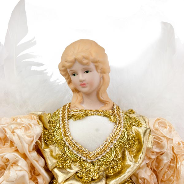 Cream & Gold Angel Tree Topper - 35cm