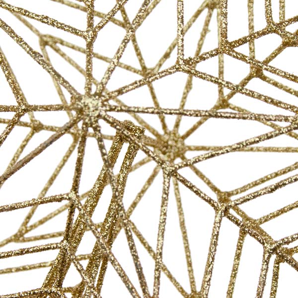 Gold 3D Wire Mesh Glitter Tree Top Star - 22cm