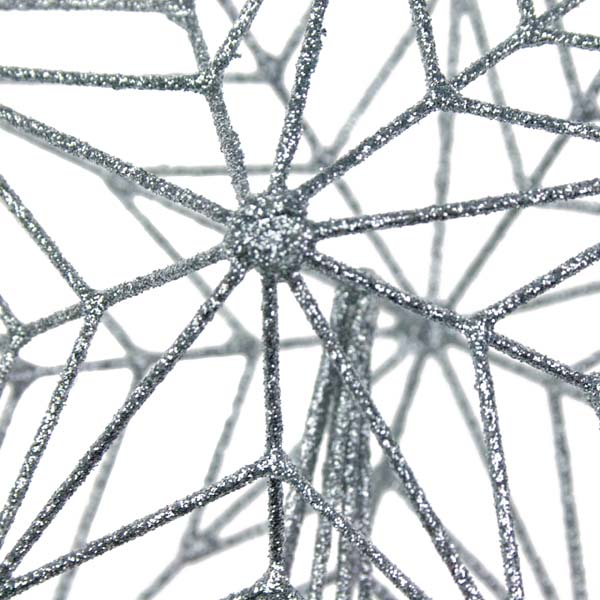 Silver 3D Wire Mesh Glitter Tree Top Star - 22cm
