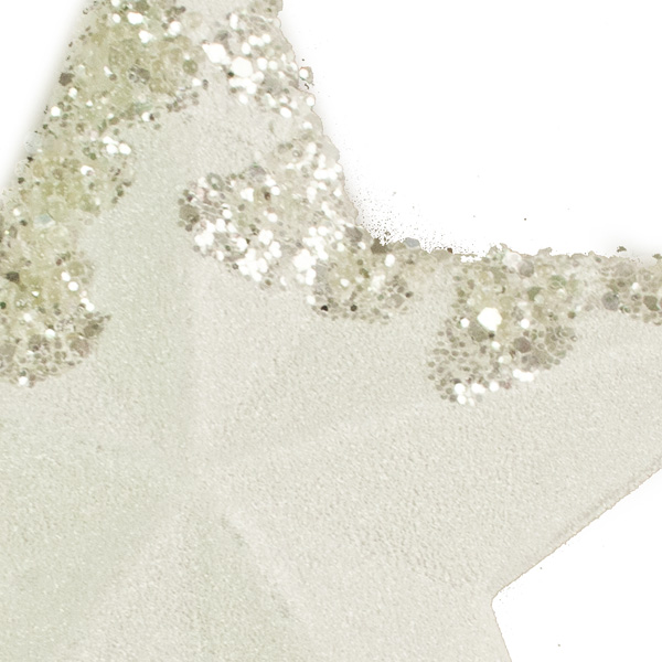 White Glittering Shatterproof Tree Top Star - 19cm