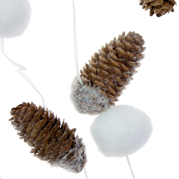 Frosted Pine Cone Garland - 180cm