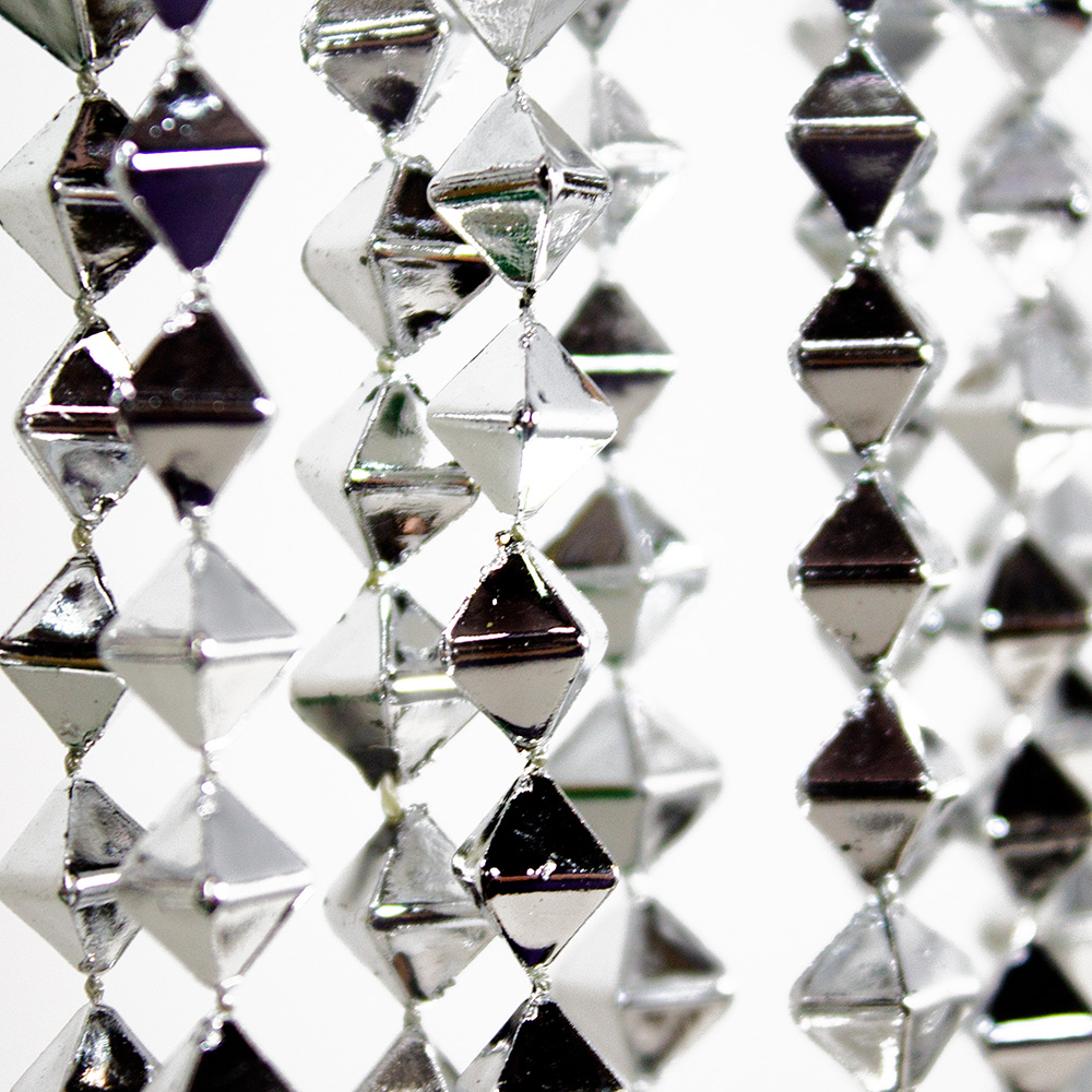 Silver Pyramid Cut Bead Chain - 5m