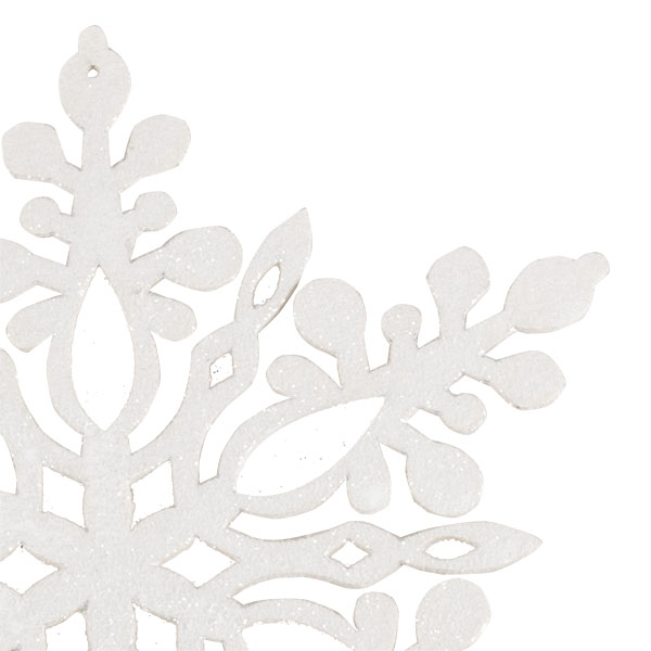 White Wooden Snowflake Flower Hanging Decoration - 25cm