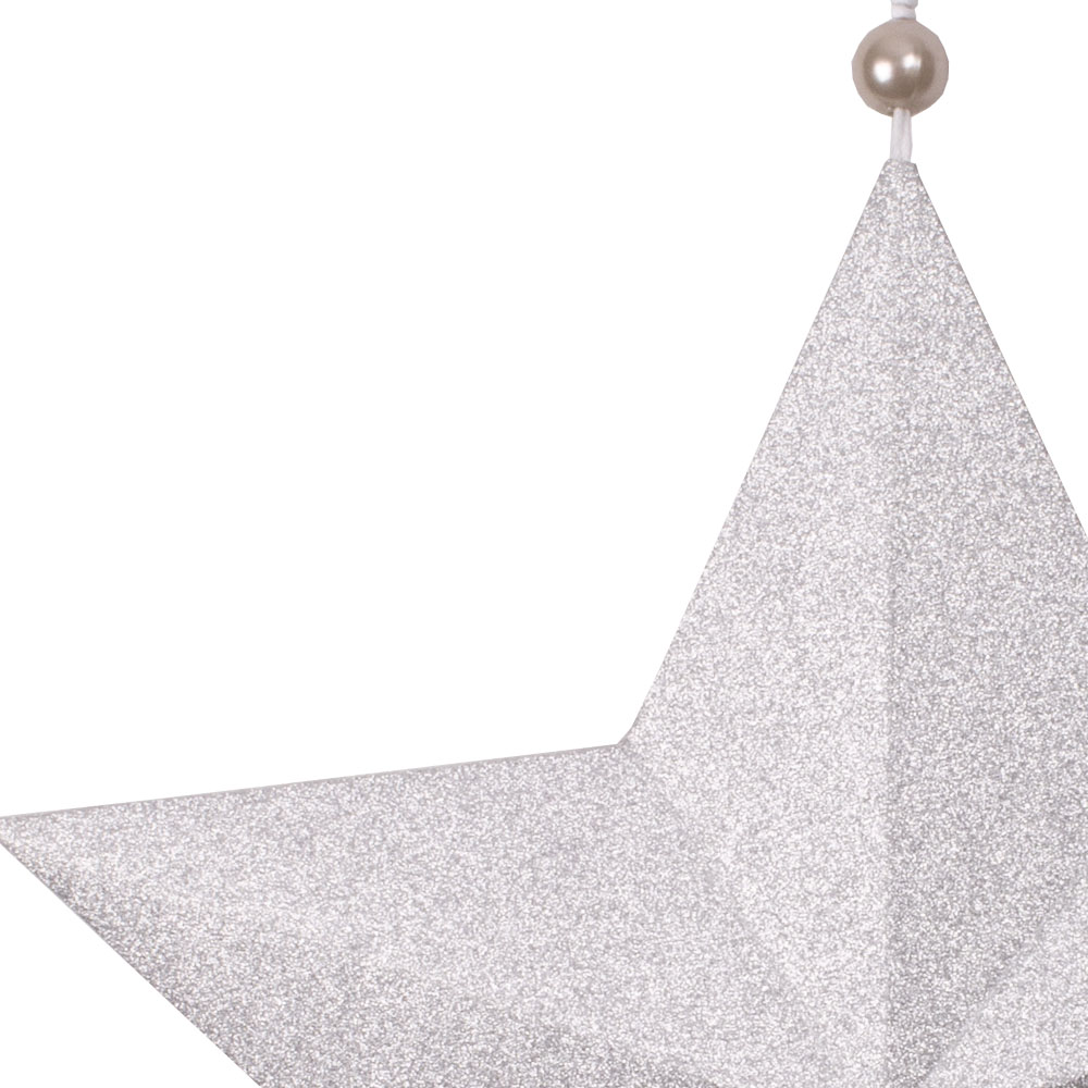 5 Point Star Hanging Decoration With Glitter Finish - 22cm