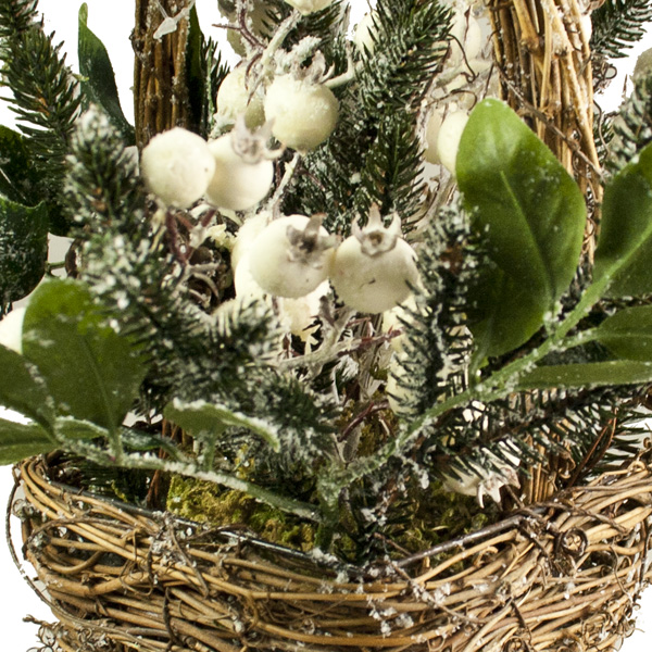 Natural Frosted White Berry Basket - 30cm X 32cm
