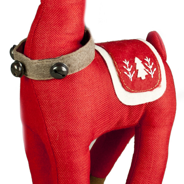 Gisela Graham Red Fabric Reindeer Ornament - 40cm