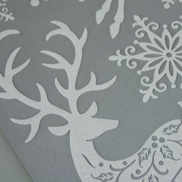 White Glittering Snowflake & Snowman Wall Stickers