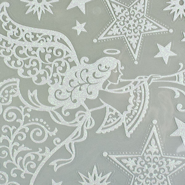 White Glittering Wall Stickers - Angel Design