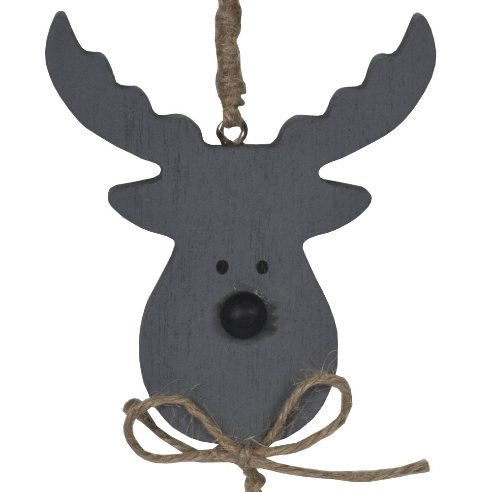 Cute Wooden Reindeer Room Hanging Decoration With Heart - 28cm