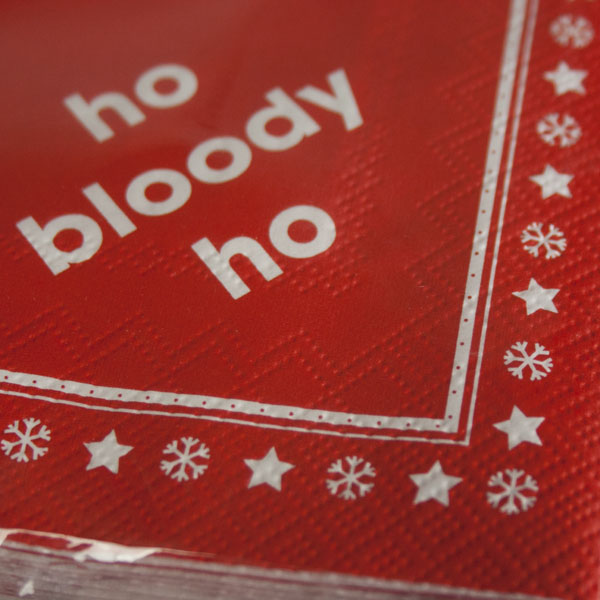 Santa Balls Ho Bloody Ho Red Paper Napkins - Pack Of 20