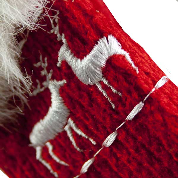 Red & White Reindeer Stocking - 24.5cm