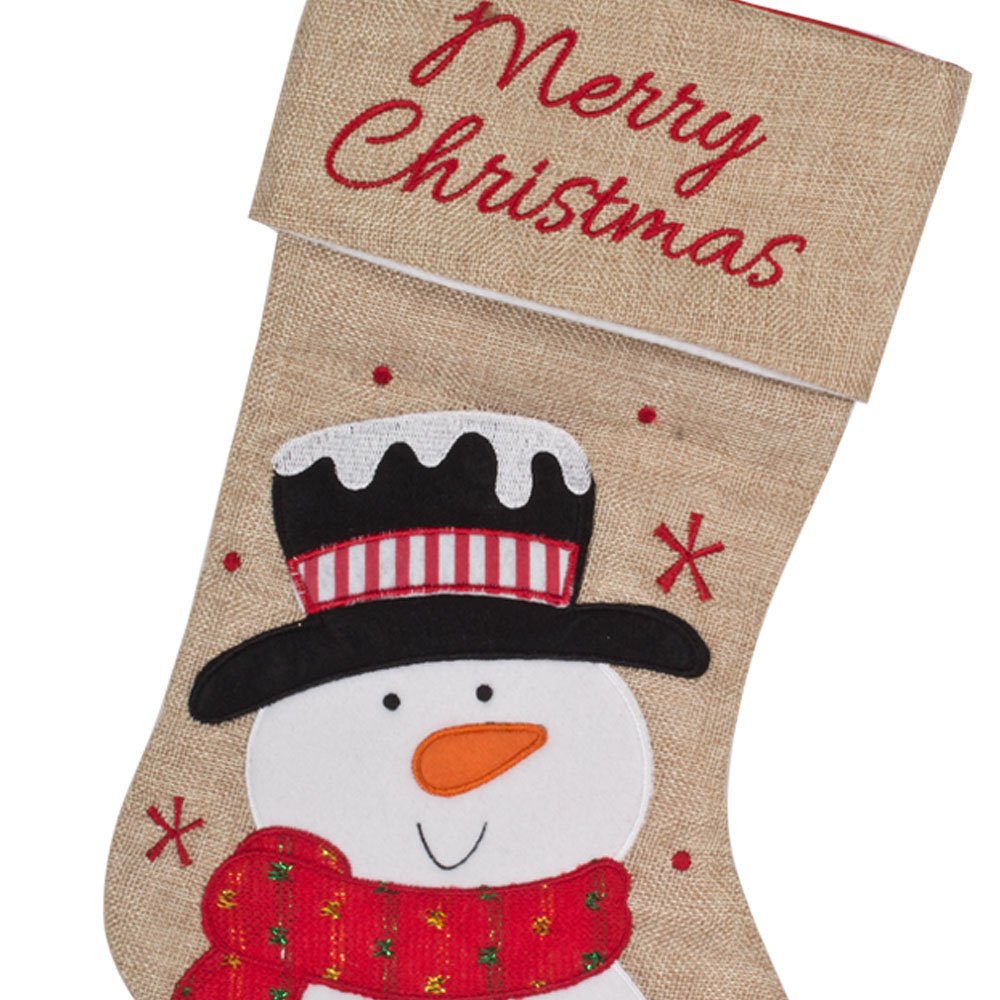 Cute Snowman Character Christmas Stocking - 41cm