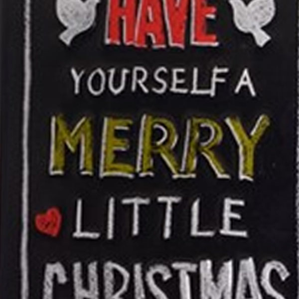 Black ''Have Yourself A Merry Little Christmas'' Metal Wall Sign - 30cm X 40cm