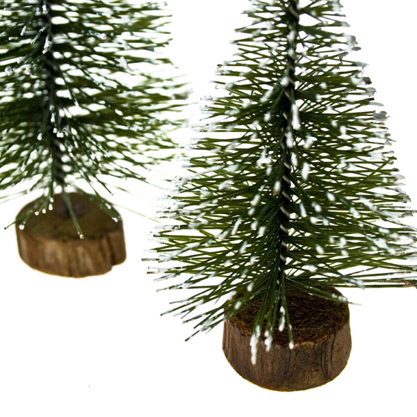 Gisela Graham 2 X Artificial Frosted Pine Trees - 10cm & 16cm