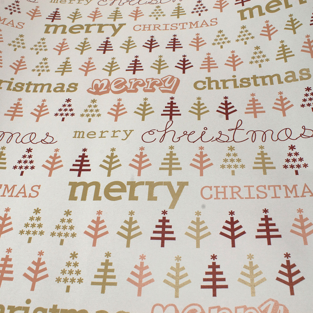 A Roll Of 70cm x 200cm Gift Wrap - Merry Christmas Design