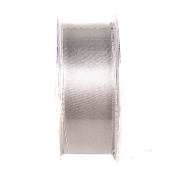 Silver Double Face Satin Ribbon - 25m x 38mm