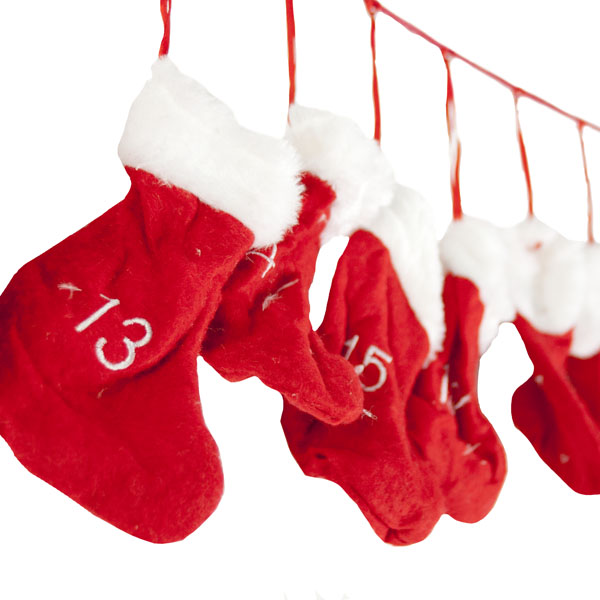 Fabric Advent Garland With 24 Mini Stockings - 155cm