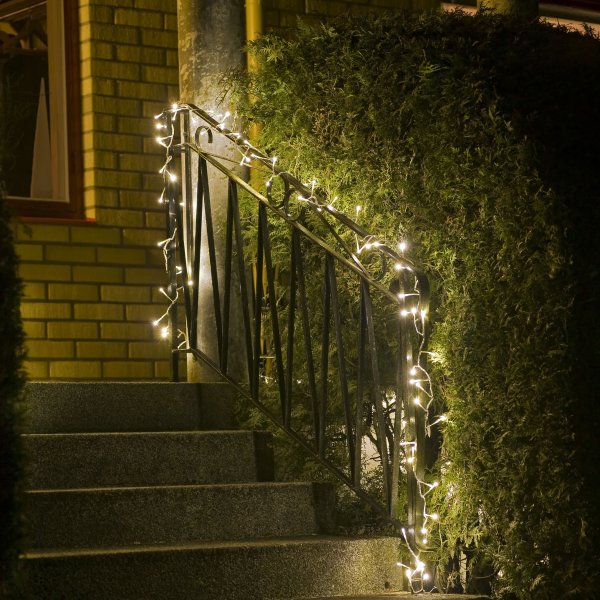 Konstsmide 5.95m Length Of 120 Warm White Outdoor Multiaction Micro LED Fairy Lights Clear Cable