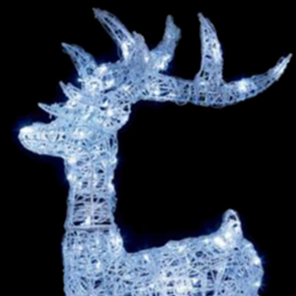 Acrylic 3D Reindeer With 160 White LED's - 115cm