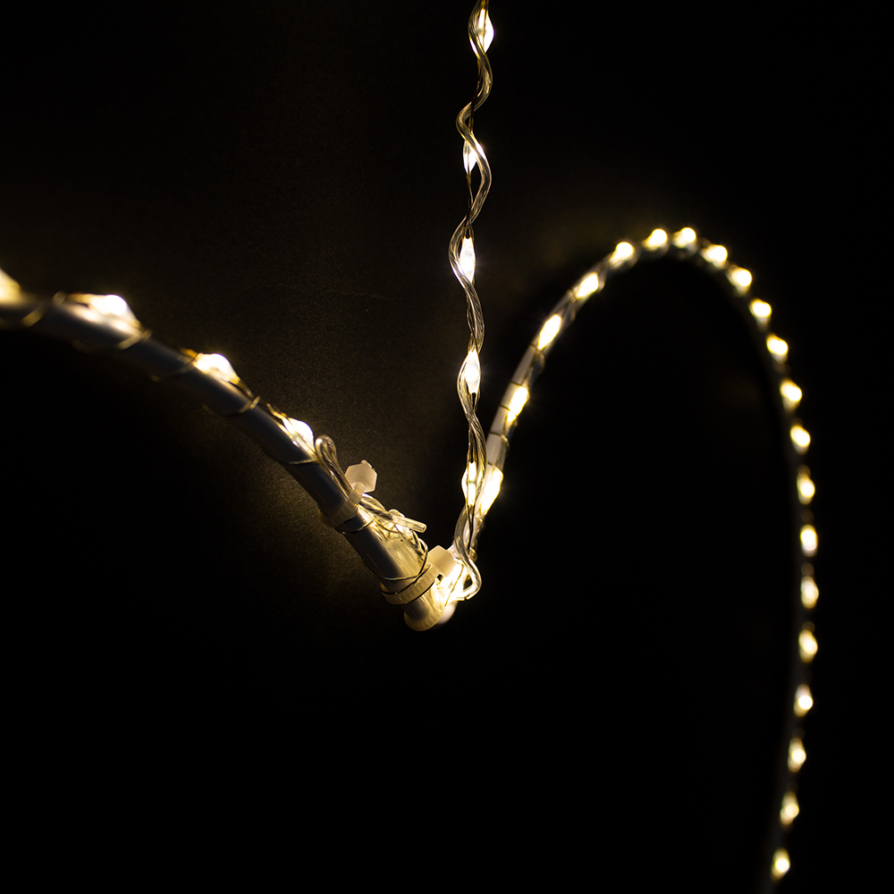 Indoor & Outdoor Warm White Micro LED 2D Lit Heart Silhouette - 58cm