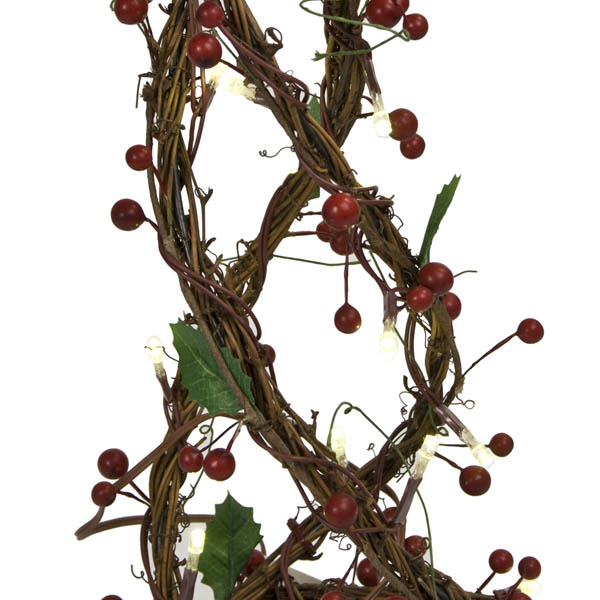 Indoor 50cm Decorative Berry Tree In Pot With Battery Operated LEDs