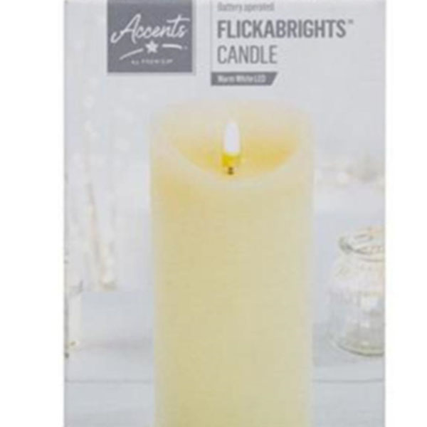 Battery Operated Cream Candle With Timer - 18cm x 9cm
