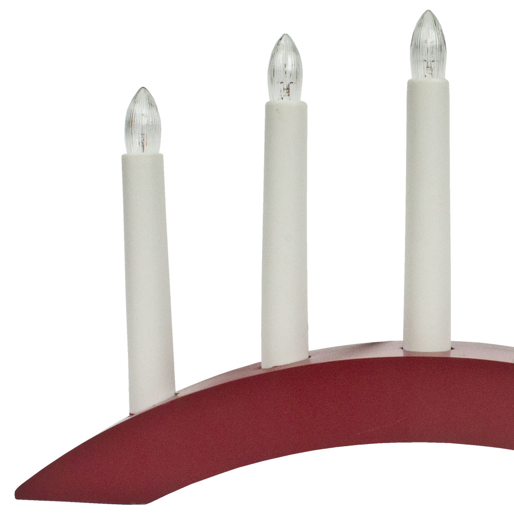 Konstsmide 5 Bulb Red Lacquered Wood Candlestick