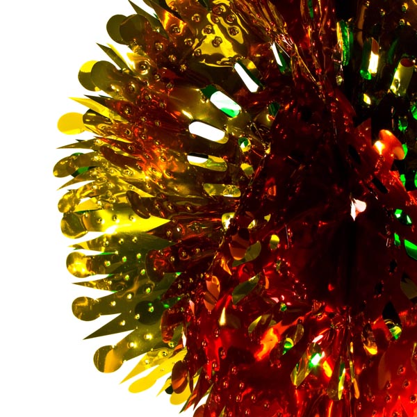 Gold/Red/Green Foil Ball Hanging Decoration - 22cm