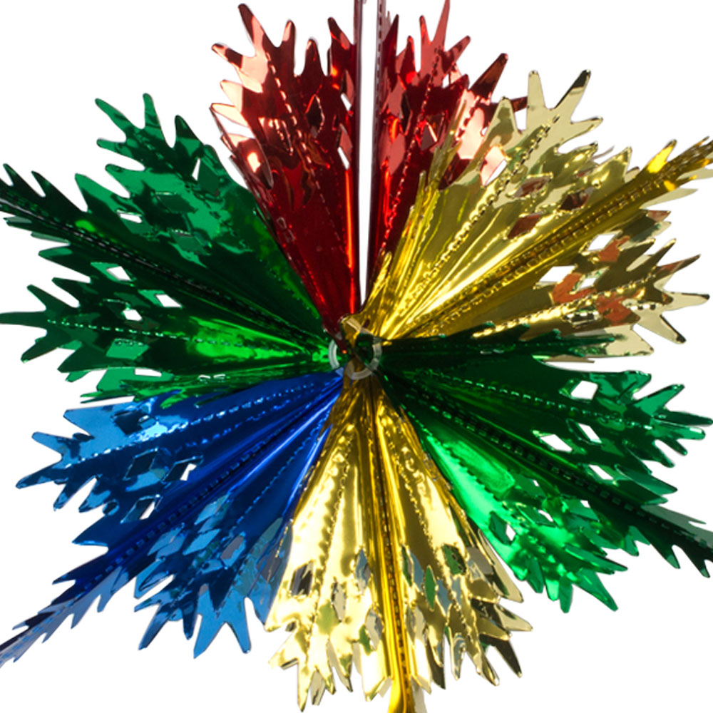 Multi Coloured Foil Snowstar Decoration - 40cm