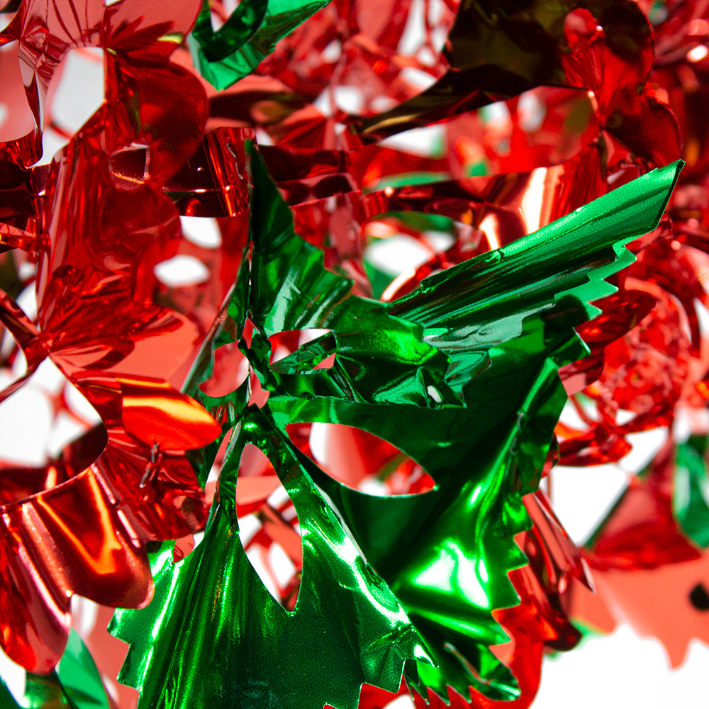 Green & Red Foil 8 Section Garland - 2.7m X 33cm
