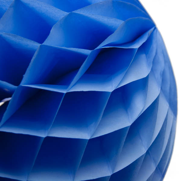 Light Blue Flame Resistant Honeycomb Paper Ball Hanging Decoration - 30cm