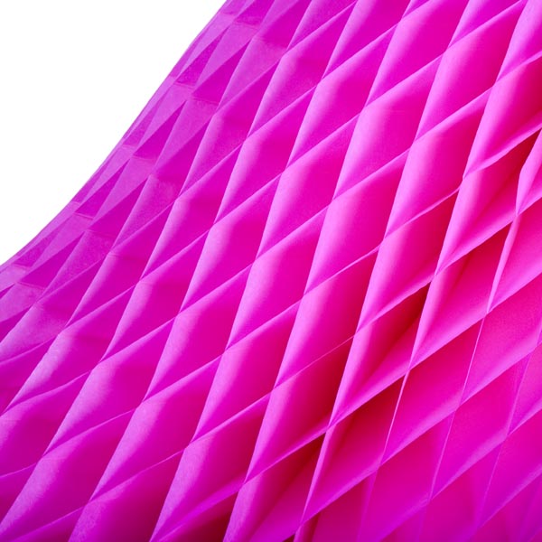 Pink Flame Resistant Honeycomb Paper Bell - 100cm