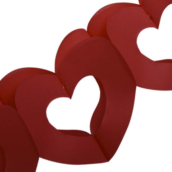 Bordeaux Red Paper Heart Garland - 3m
