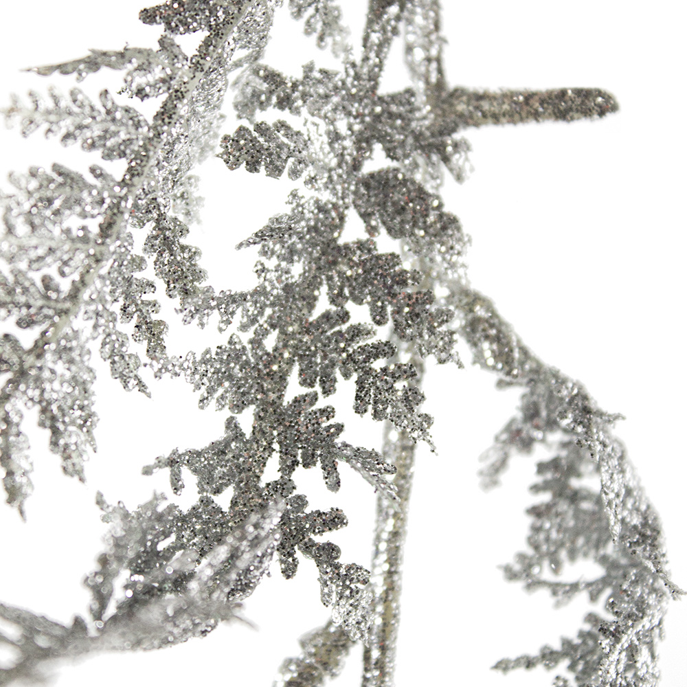 Silver Fern Garland With Glitter Finish -180cm