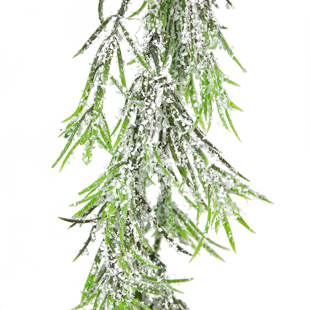 Green Leaf Snow Finish Garland - 180cm - Design 3