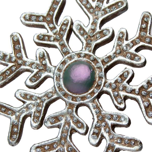 Ornate Iridescent Purple Snowflake Decoration with Droplet - 10cm