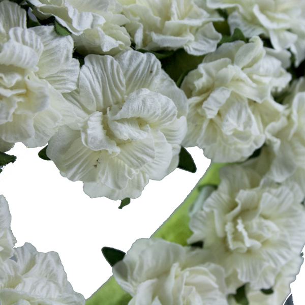 Gisela Graham Ivory Paper Flower Heart Decoration