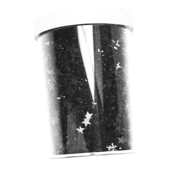 Pot of 6.5mm Black Glitter Stars - 80g