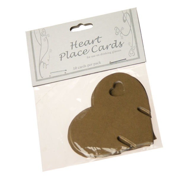 Gold Heart Place Cards - 10 Pack