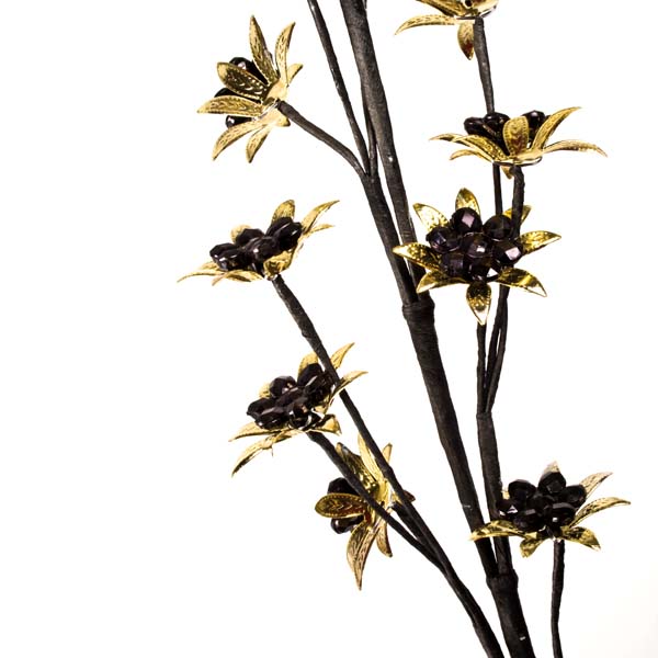 Black & Gold Flower Spray - 70cm