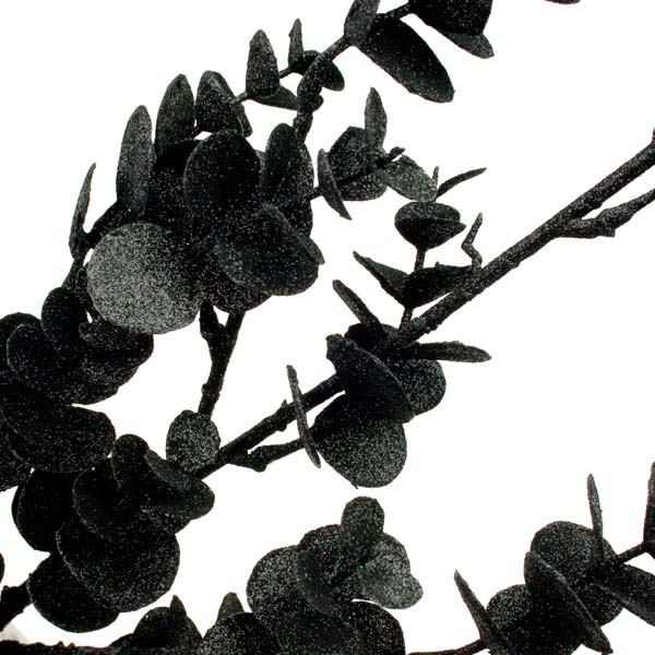 Black Branch Spray With Leaves - 65cm