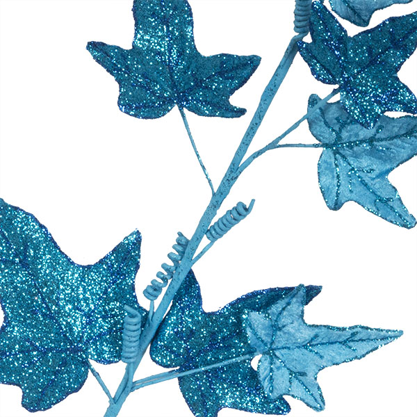 Turquoise Glitter Finish Ivy Spray - 68cm