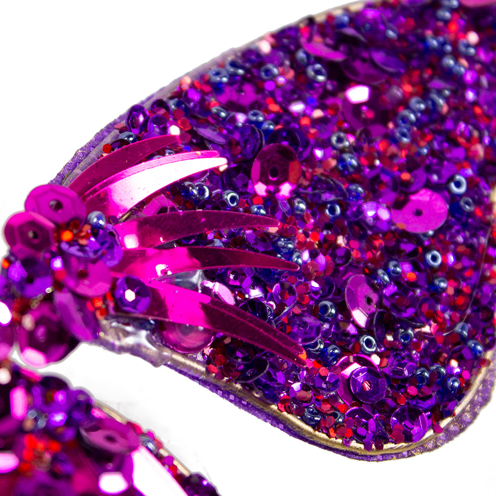Pink Sequin Finish Butterfly Decoration On Clip - 12cm